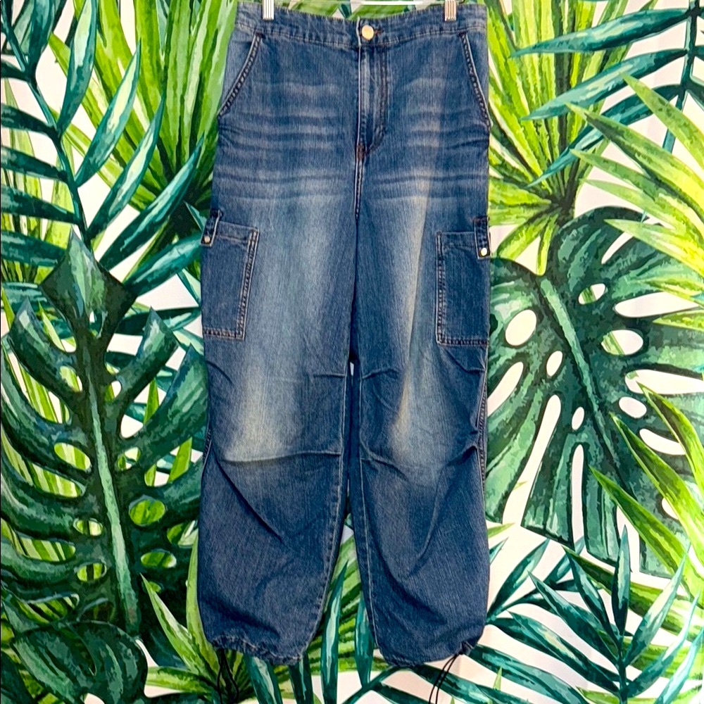Divided from H&M Wide Leg Cargo Denim Pants